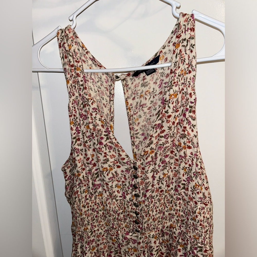 American Eagle M floral jumpsuit